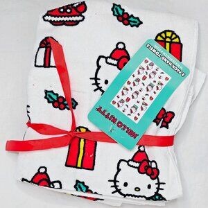 Sanrio Hello Kitty Christmas Presents Holly Hand Towels Set of 2 NEW
